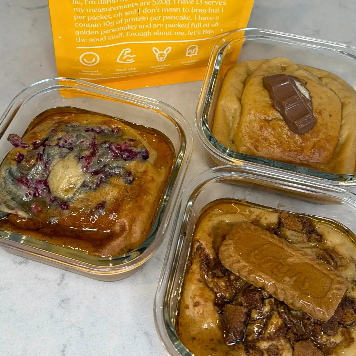 Baked Protein Pancake Bowls 3 Ways