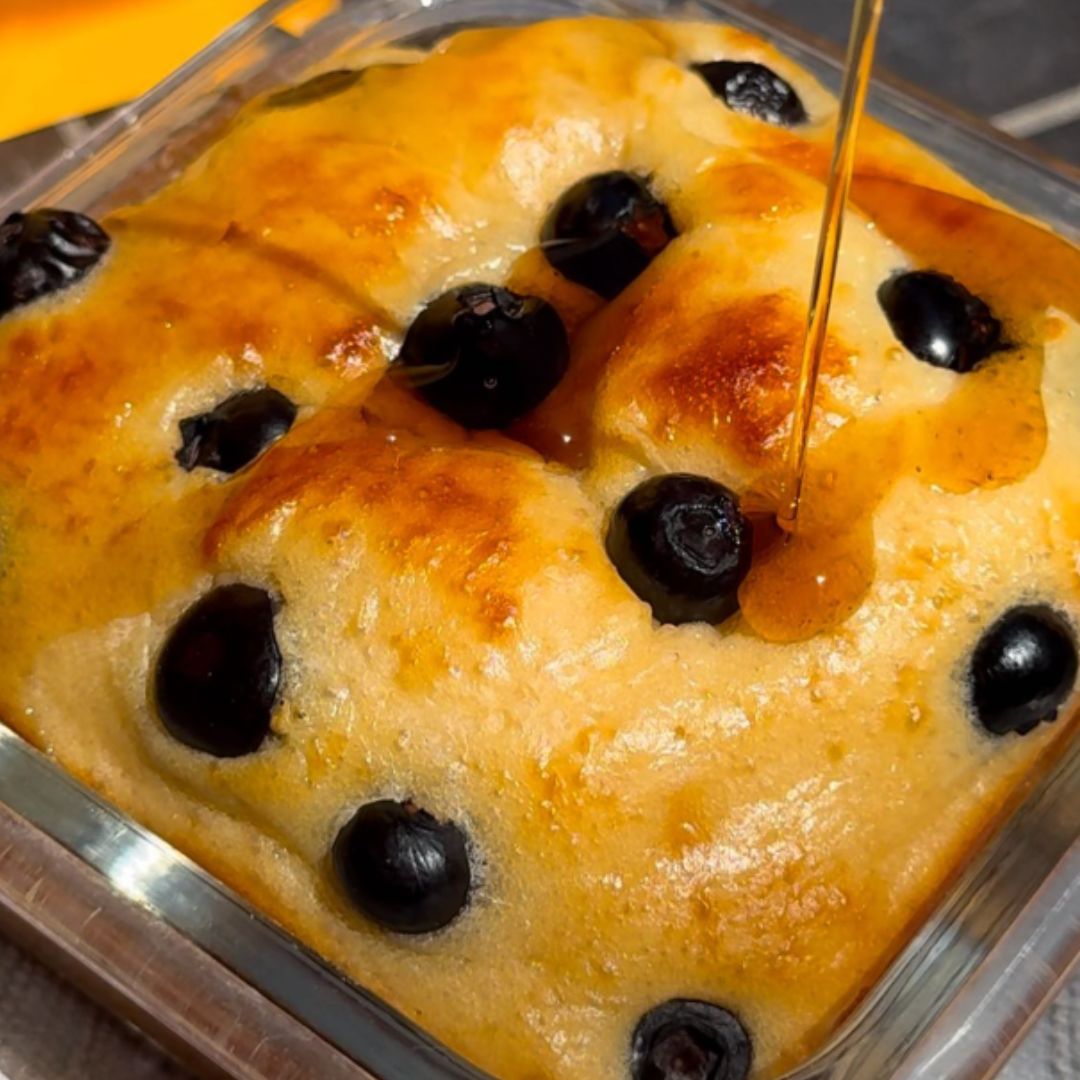 Blueberry muffin pancake bowl