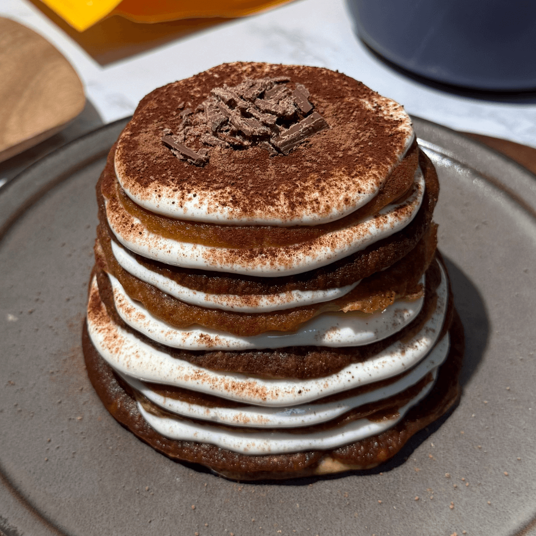 Tiramisu Protein Pancakes