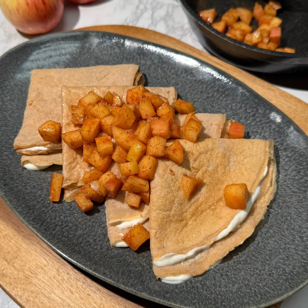 Apple Pie Protein Crepes | High Protein Breakfast Recipe