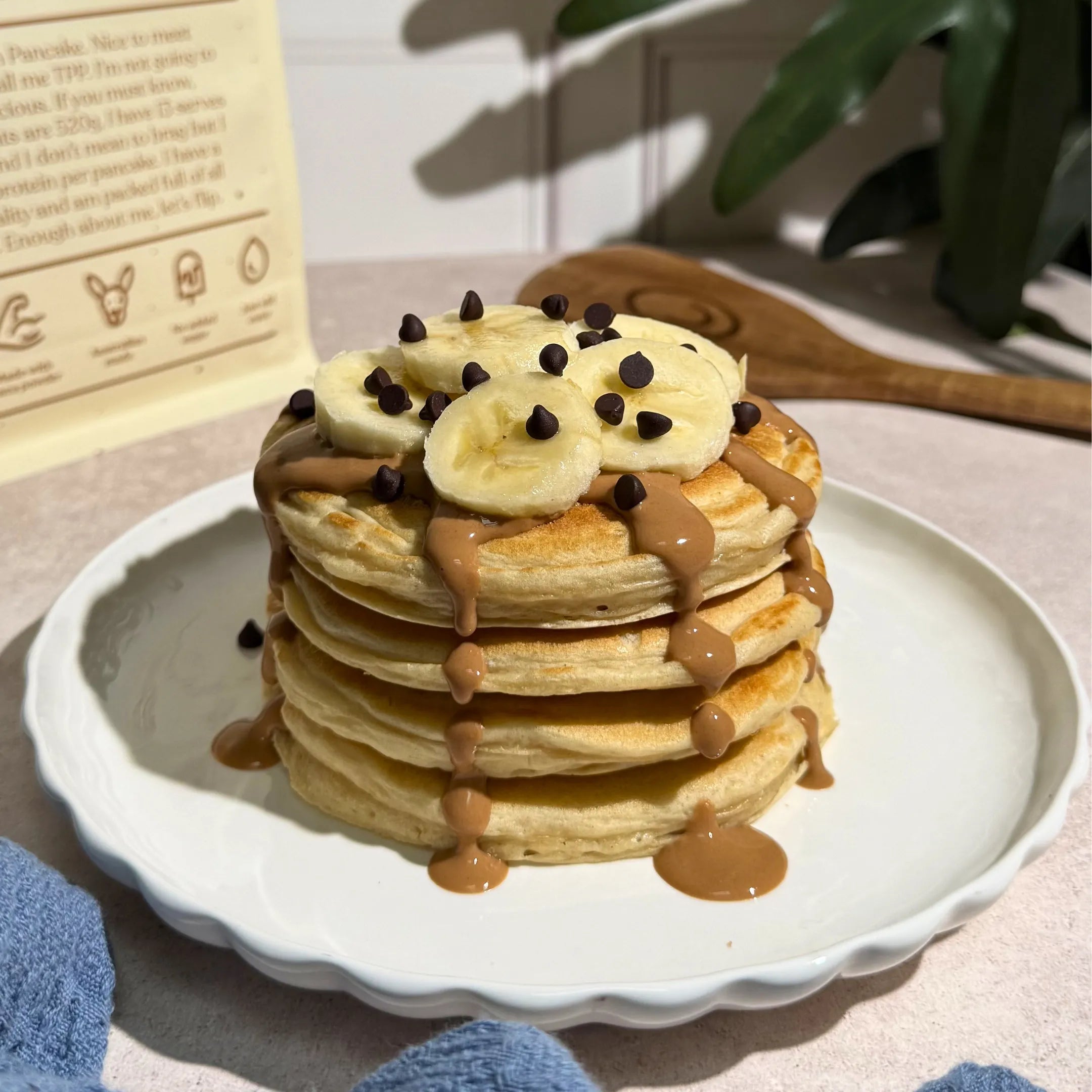 PB Banana Pancake Stack | High Protein Breakfast Recipe