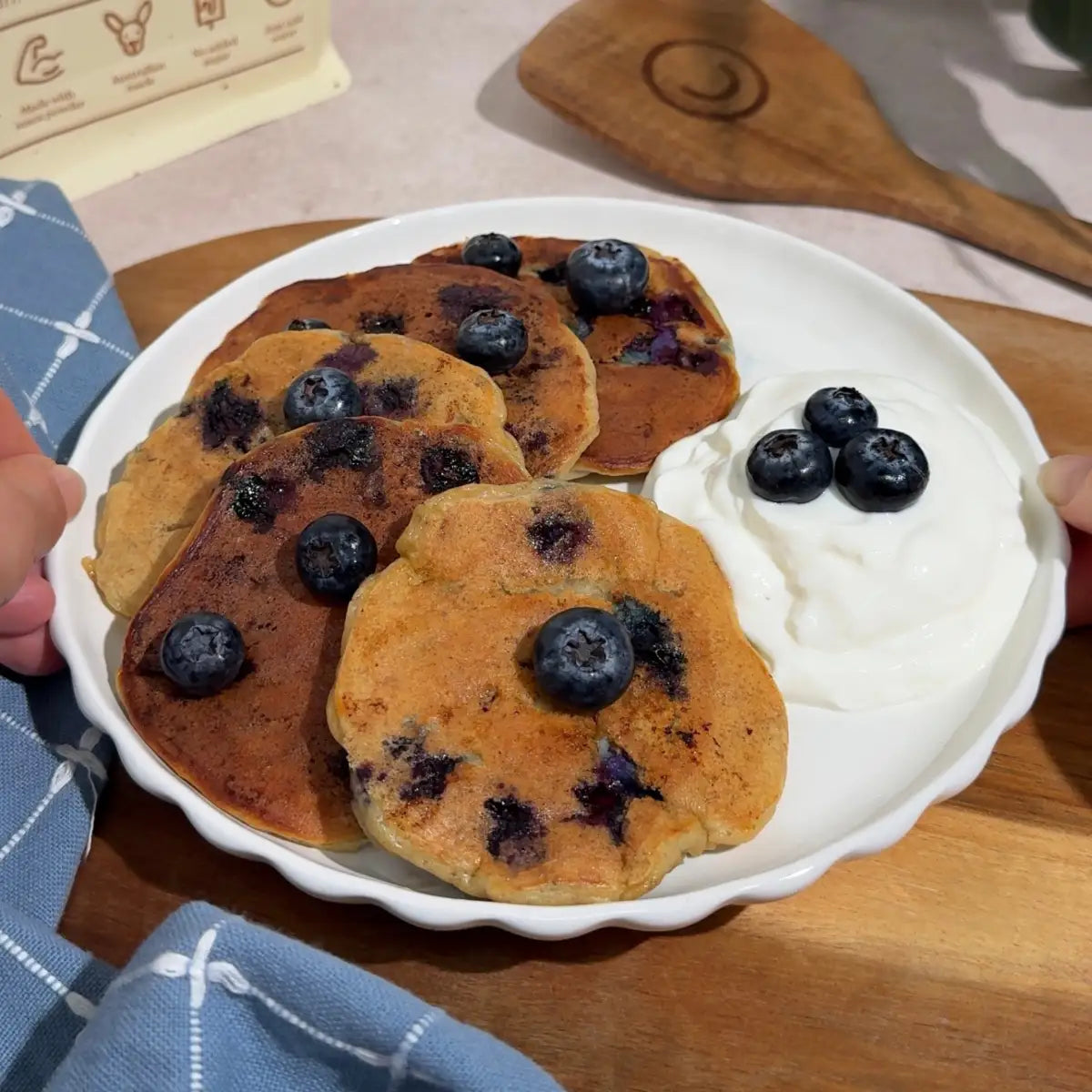 Blueberry Banana Protein Pancakes