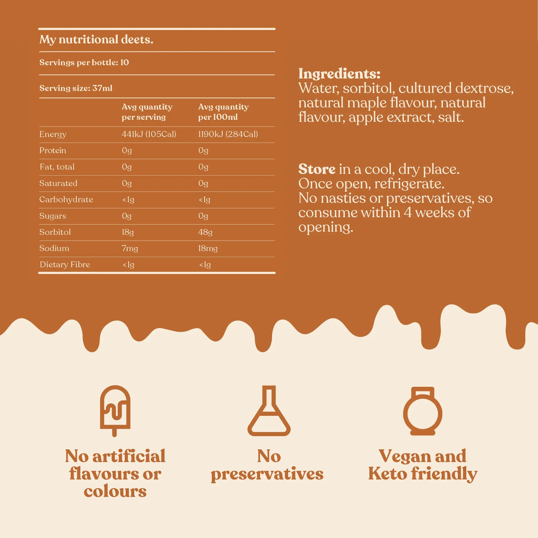 Sugar Free Maple Flavoured Syrup