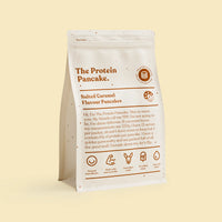 Salted Caramel high-protein pancake mix 520g packet by The Protein Pancake — front of pack